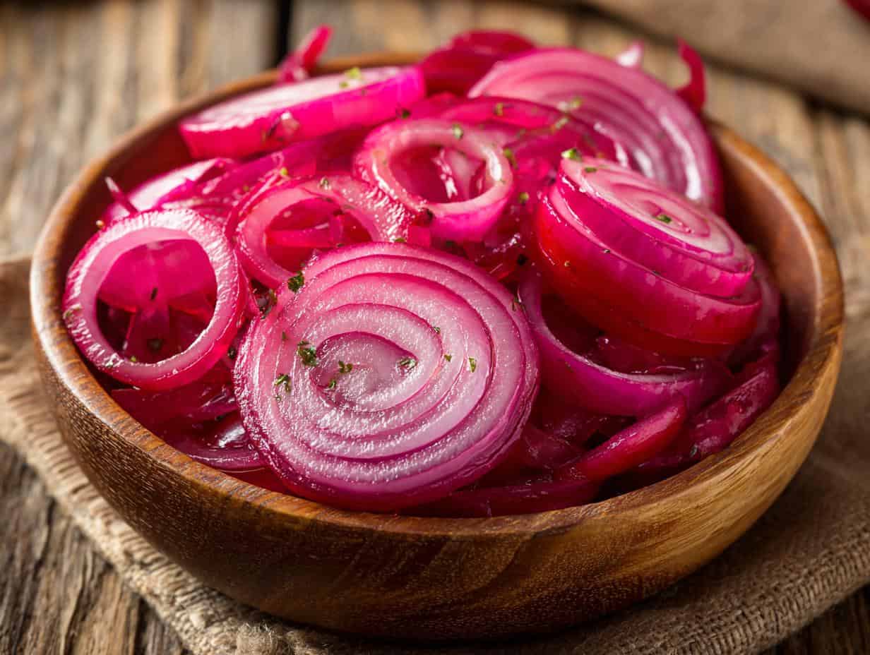 Unbelievably Tasty Hot Honey Pickled Red Onions in 15