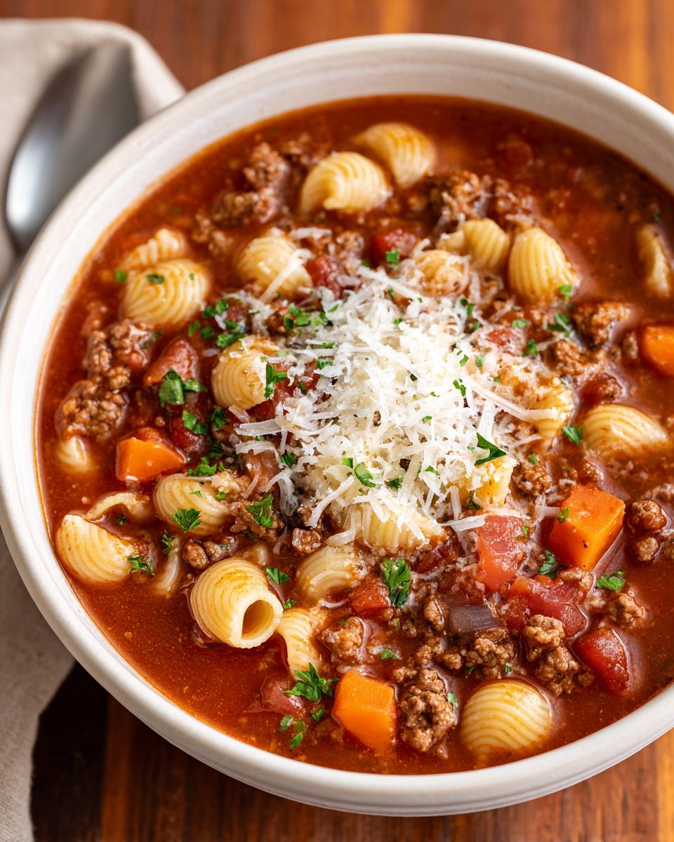 Italian Ground Beef Pasta Soup - detail 3