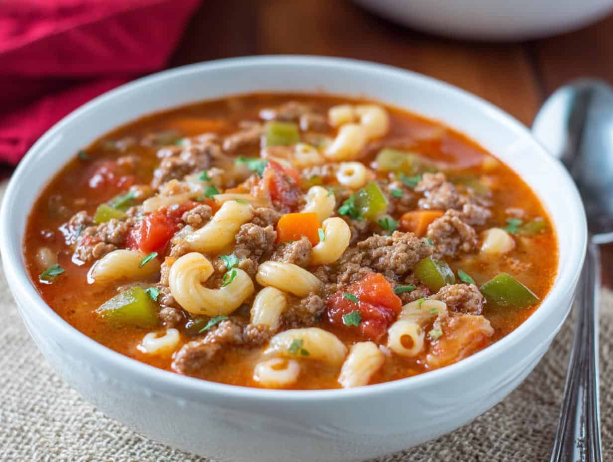 Italian Ground Beef Pasta Soup: Grandma’s Beloved Recipe