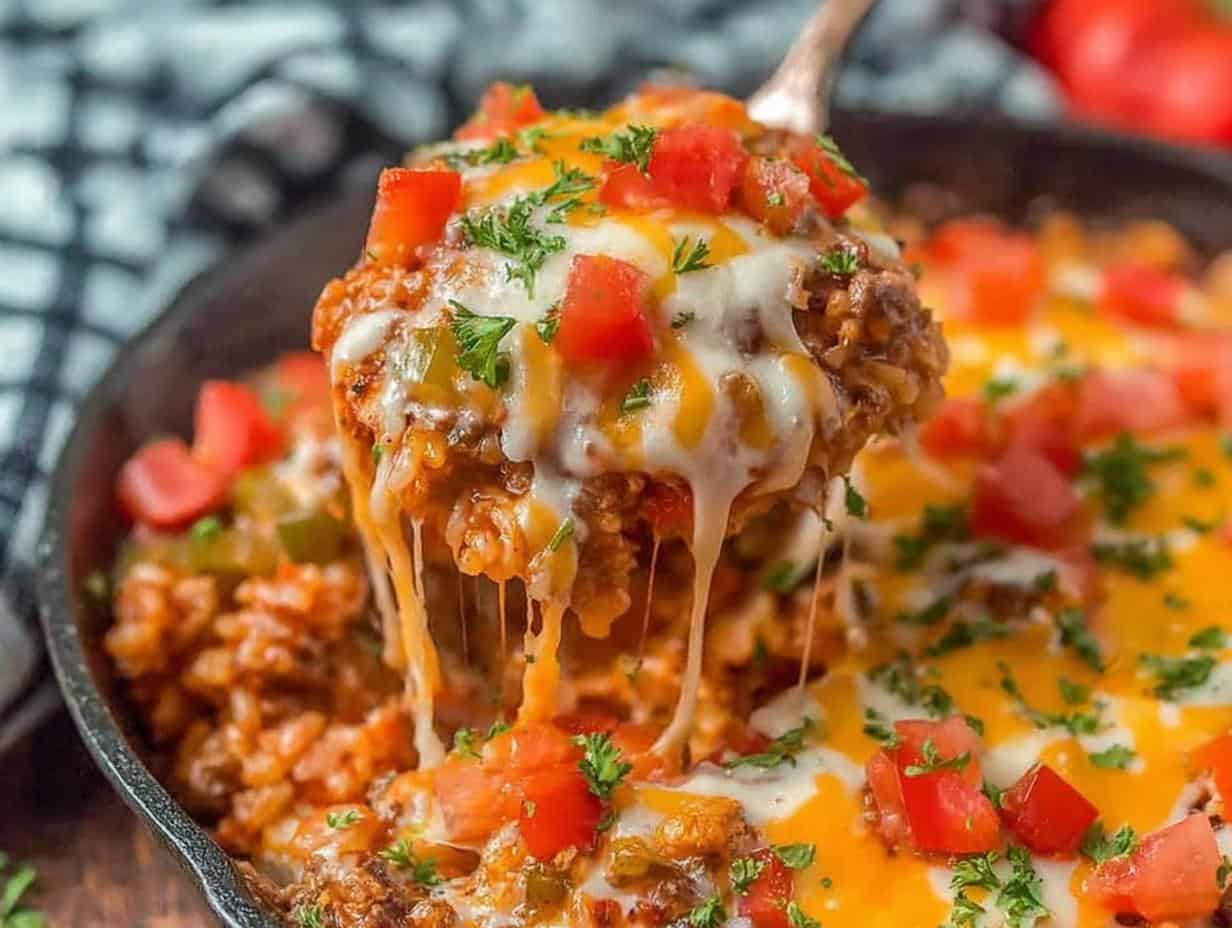 Disgustingly Easy STUFFED PEPPER CASSEROLE in 30 Minutes
