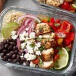 Healthy Lemon Garlic Chicken Meal Prep Bowls