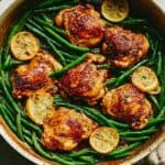 Lemon Garlic Butter Chicken Thighs and Green Beans Skillet