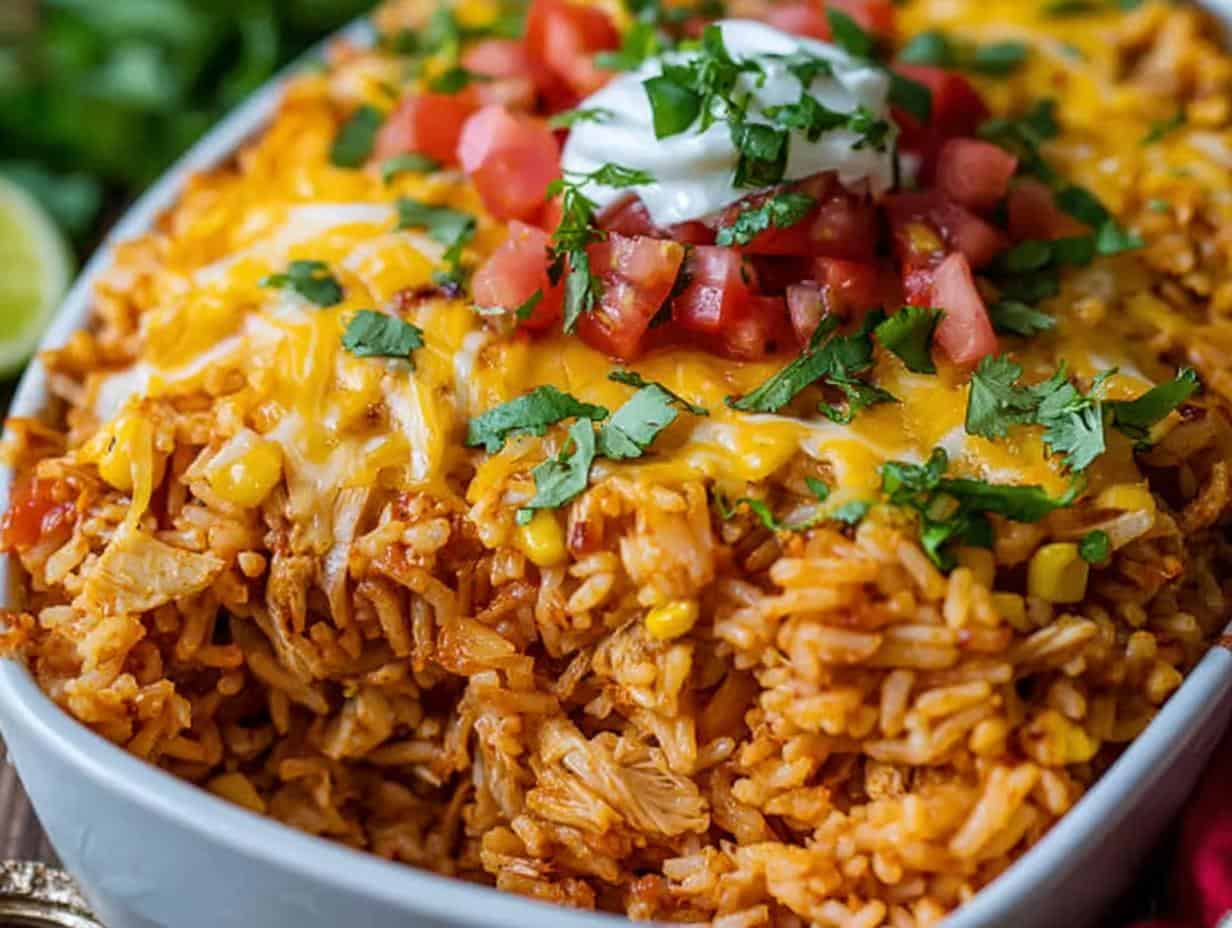 Chicken Enchilada Rice Casserole: Ditch Dinner Guilt