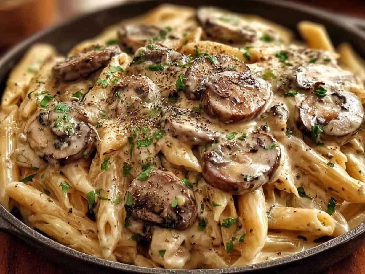 Disgustingly Easy Cozy Tuscan Mushroom Pasta in 30