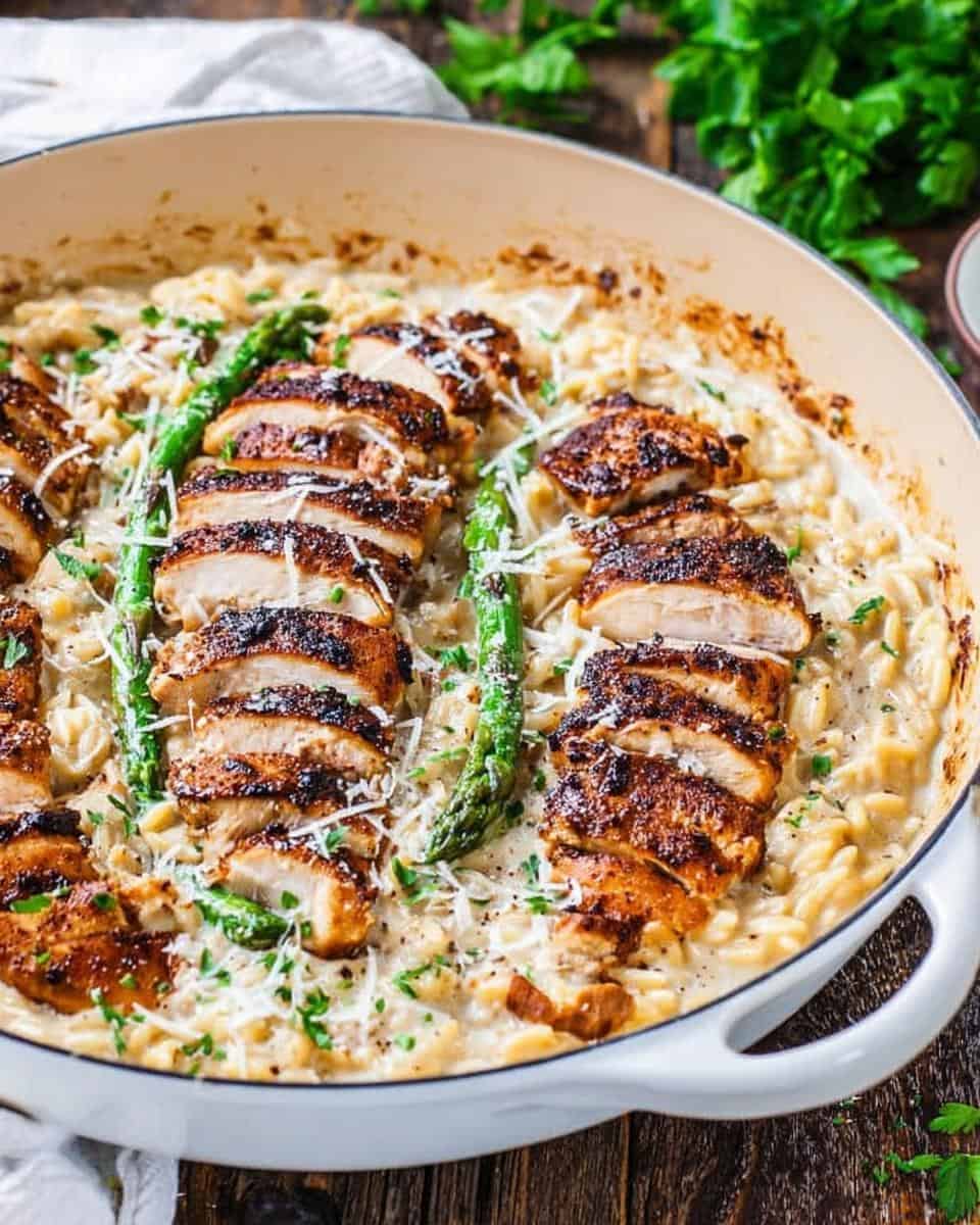 Creamy Parmesan Orzo with Chicken and Asparagus Recipe - detail 1