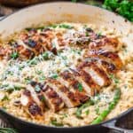 Creamy Parmesan Orzo with Chicken and Asparagus Recipe