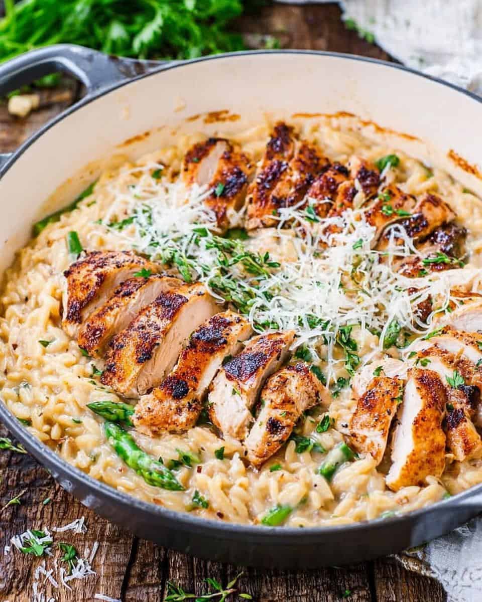Creamy Parmesan Orzo with Chicken and Asparagus Recipe - detail 2