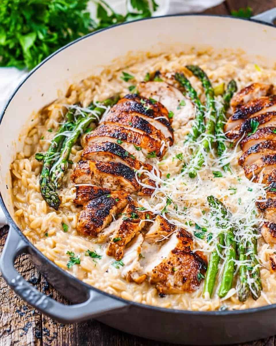 Creamy Parmesan Orzo with Chicken and Asparagus Recipe - detail 3