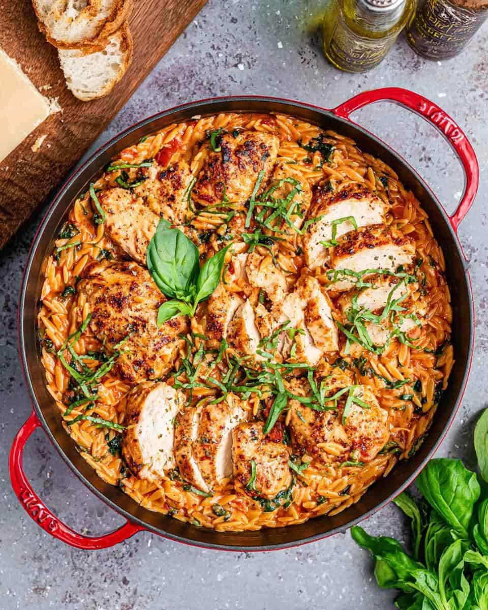 Creamy Slow Cooker Tuscan Chicken Orzo with Mediterranean Orzo Vibes - detail 2