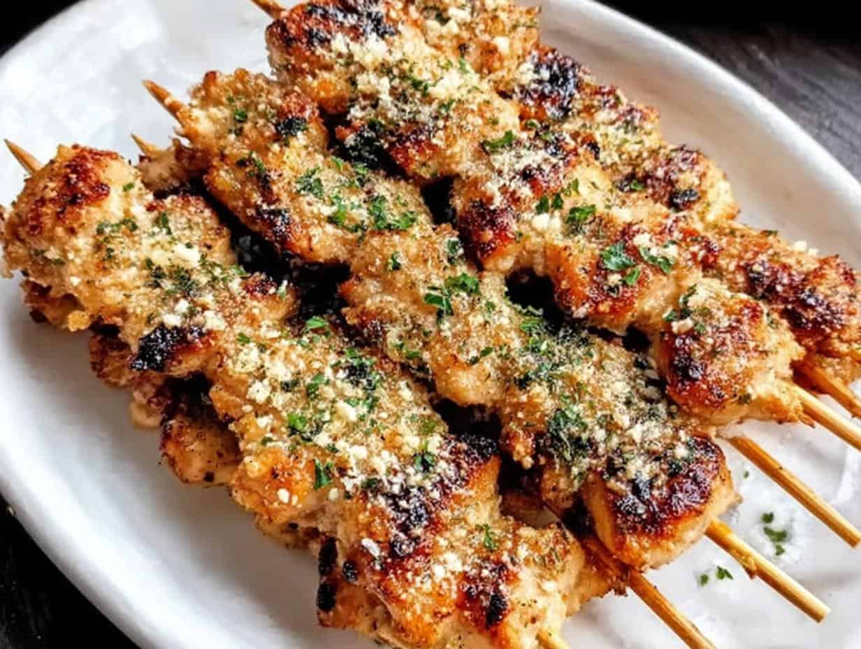 Grilled Ranch Garlic Parmesan Chicken Skewers: 45-Minute Win