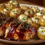 Honey BBQ Chicken & Garlic Parmesan Potatoes