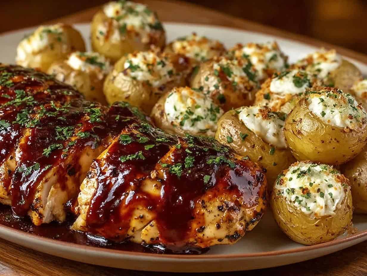 Honey BBQ Chicken & Garlic Parmesan Potatoes: 1 Unforgivable Sin