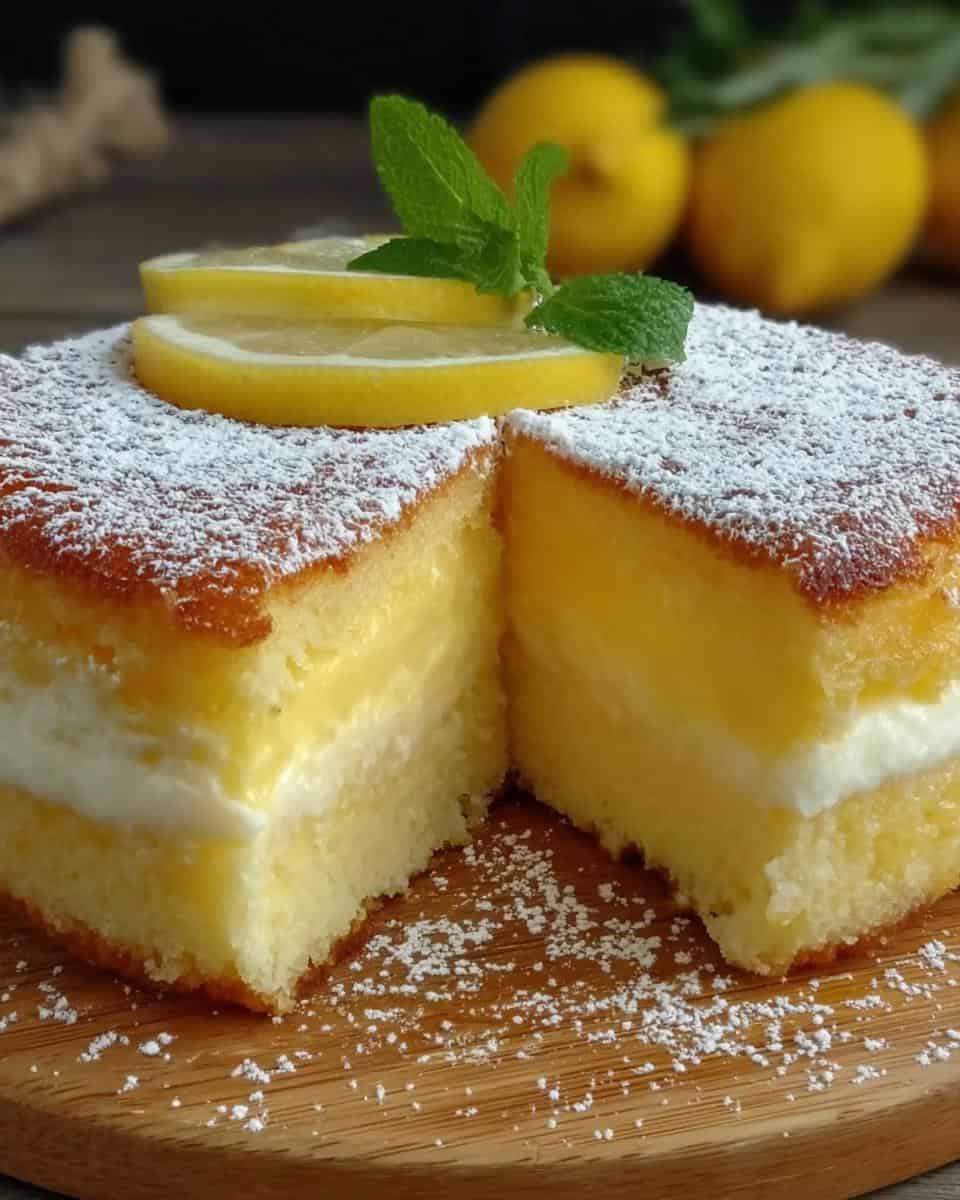 Irresistibly Moist and Tangy Lemon Custard Cake Recipe - detail 1