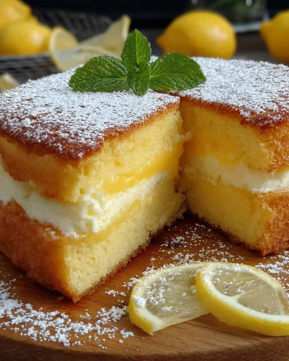 Irresistibly Moist and Tangy Lemon Custard Cake Recipe - detail 2