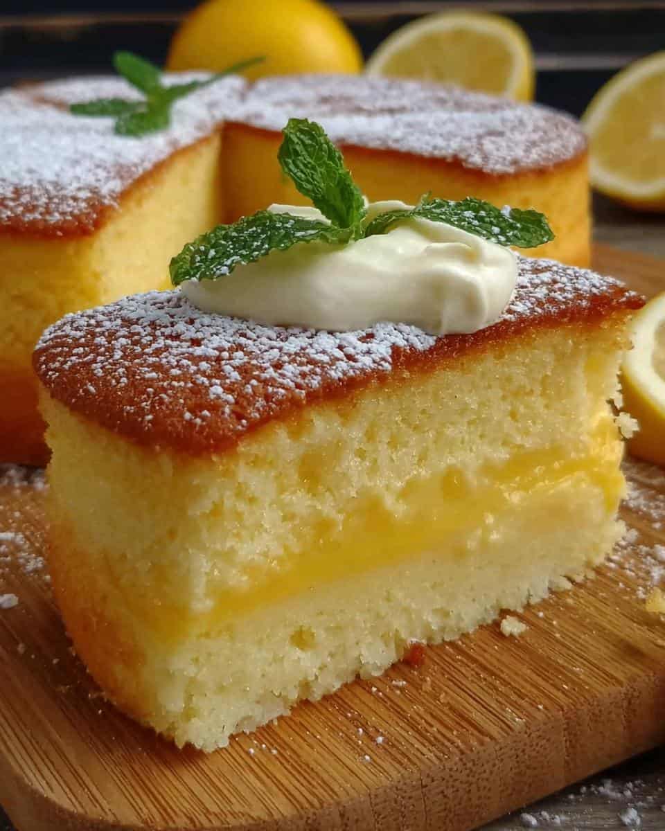 Irresistibly Moist and Tangy Lemon Custard Cake Recipe - detail 3