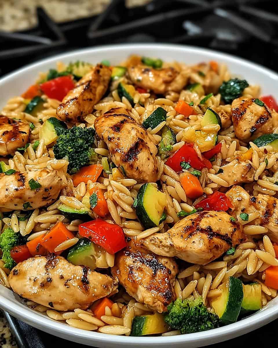 Lemon Chicken Veggie Orzo Stir Fry - detail 1