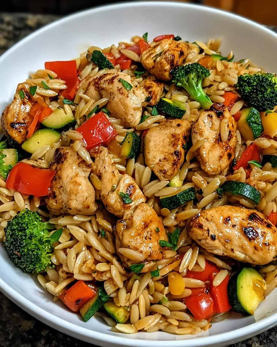 Lemon Chicken Veggie Orzo Stir Fry - detail 3