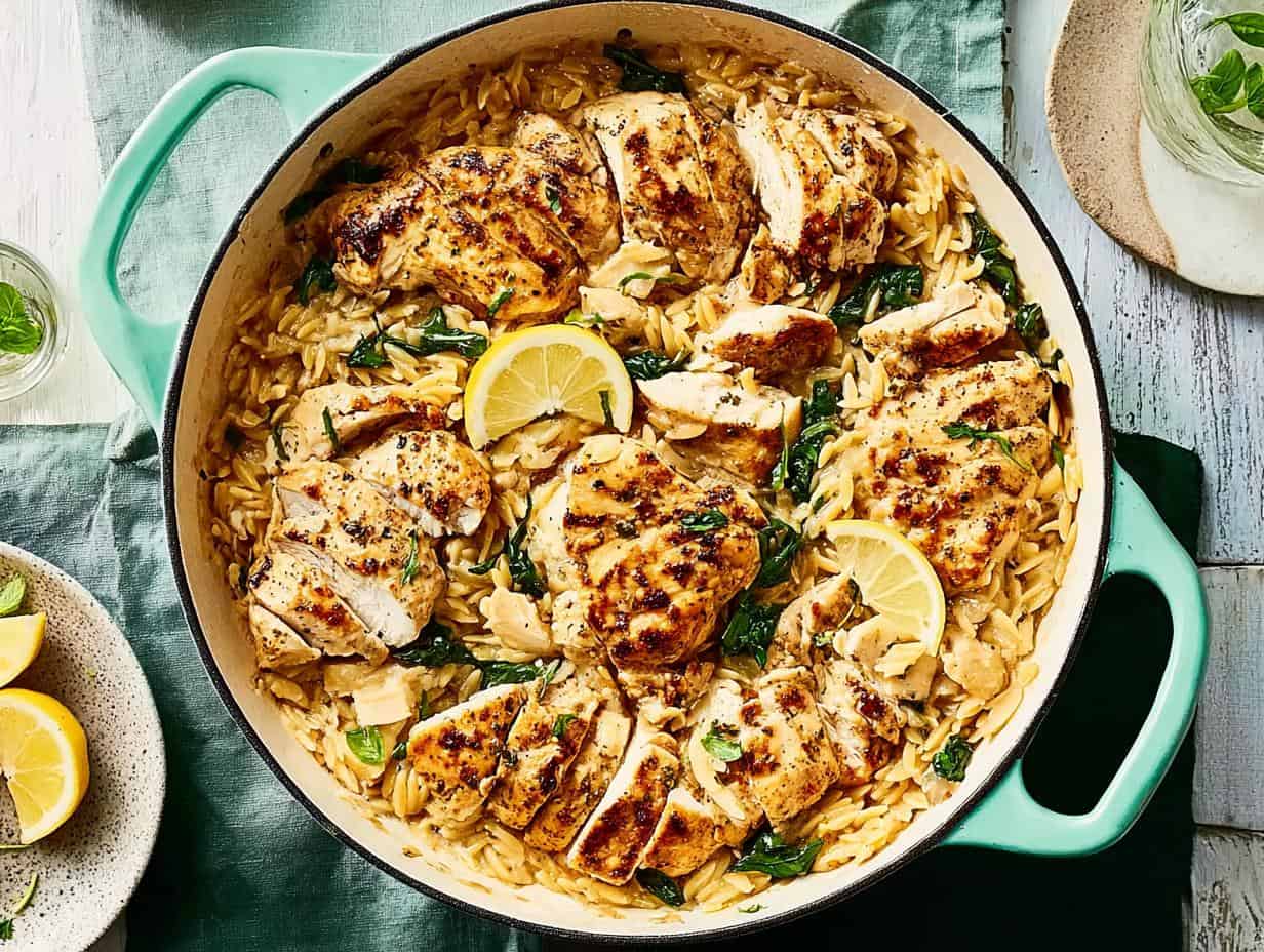 Lemon Garlic Chicken Orzo Skillet: A Stunning 30-Minute Win