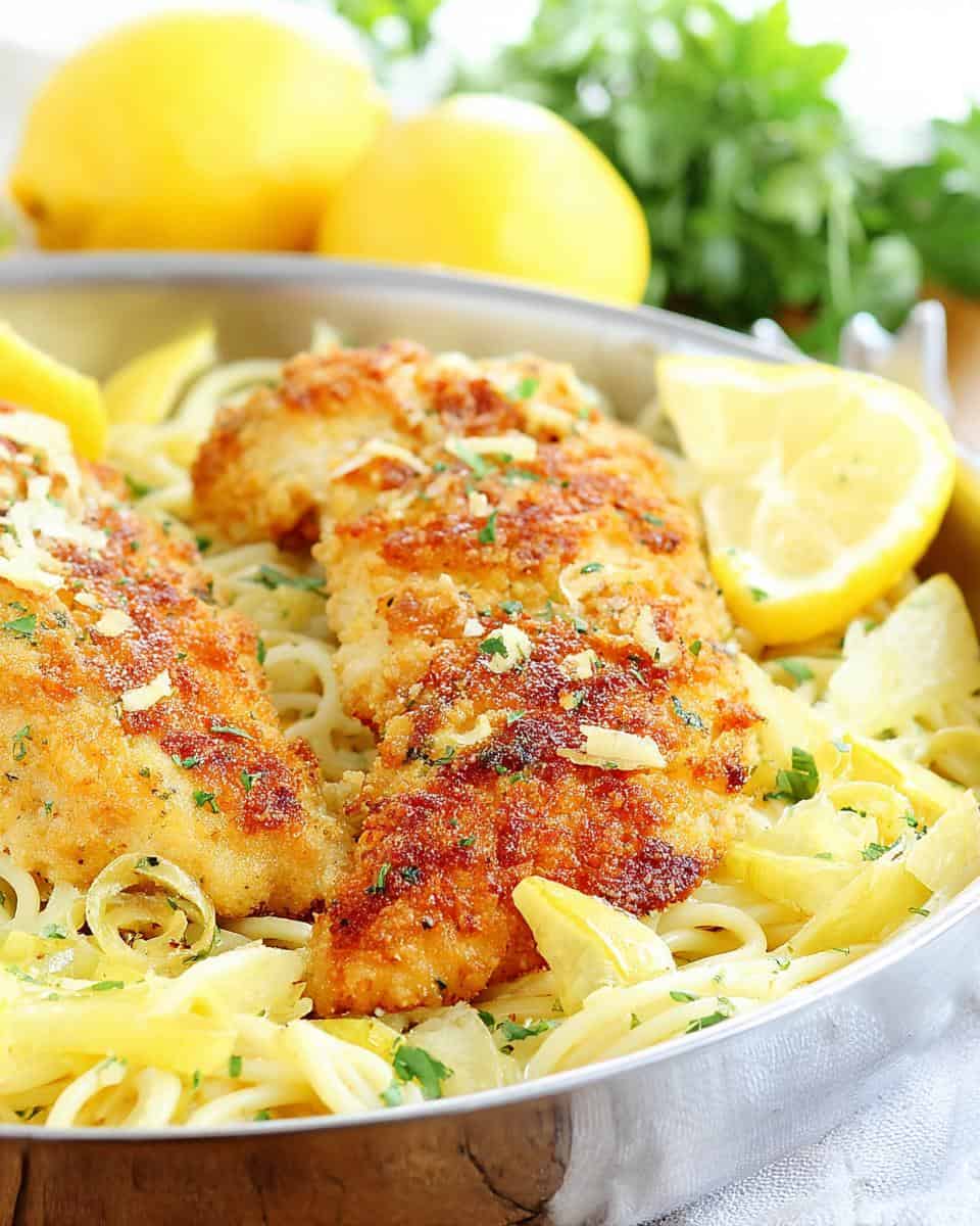 Romano Chicken with Lemon Garlic Pasta - detail 1