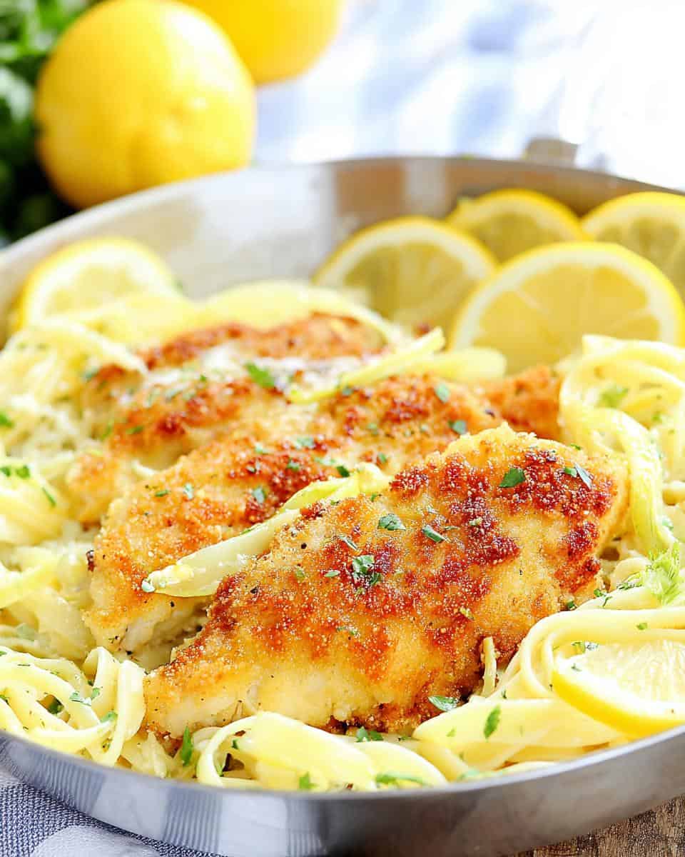 Romano Chicken with Lemon Garlic Pasta - detail 2