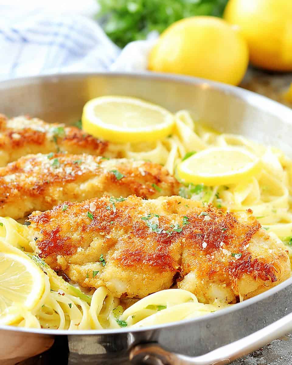 Romano Chicken with Lemon Garlic Pasta - detail 3