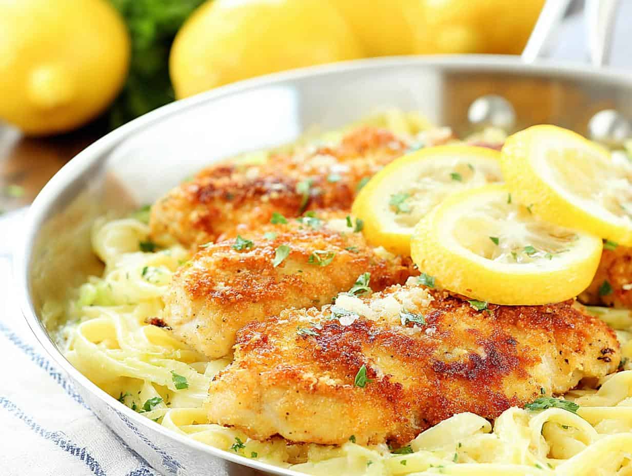 Devour: Romano Chicken With Lemon Garlic Pasta in 45 Minutes