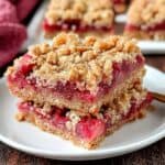 Sweet and Tart Rhubarb Oat Bars